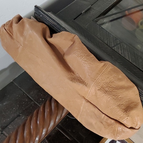 JUICY COUTURE BROWN BAG GOLD CHUNKY CHAIN SHOULDER HOBO PEBBLE LEATHER BOHO CHIC - Picture 6 of 13